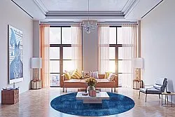 Rond vloerkleed - Campile (blauw)