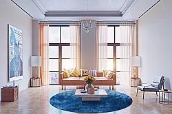 Rond vloerkleed - Cargese (blauw)