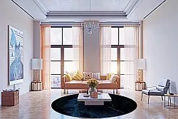 Rond vloerkleed - Zuani (donkerblauw)