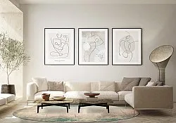 Rond vloerkleed - Giave (beige/blauw)