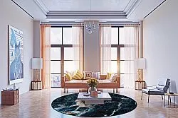 Rond vloerkleed - Narbolia (blauw/multi)