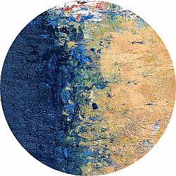 Rond vloerkleed - Sindia (beige/blauw)