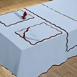 Katoenen tafelkleed - Yrsa (blauw)