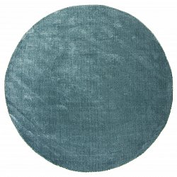 Rond vloerkleed - Recycled PET with viscose look (staal blauw)