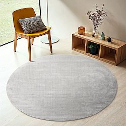 Rond vloerkleed - Recycled PET with viscose look (grijs)