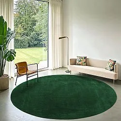 Rond vloerkleed - Recycled PET with viscose look (groen)