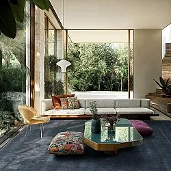 Recycled PET with viscose look (blauw)