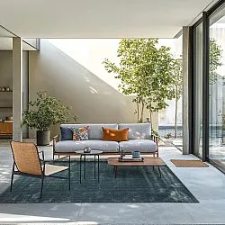 Recycled PET with viscose look (staal blauw)