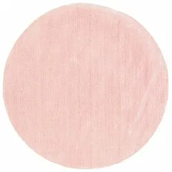 Rond vloerkleed - Recycled PET with viscose look (roze)
