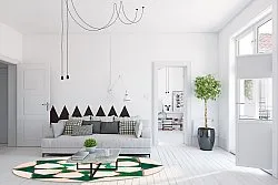 Rond vloerkleed - Chia (groen/beige)