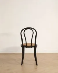 Stoel - Bistro (rotan/zwart) - 2 stuks