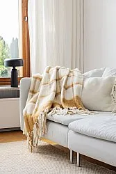 Plaid dekens - throw van wolmix - Rachel (geel)