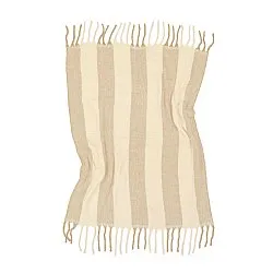 Dekens - Wollenmix plaid - Beatriz Stripe (beige/wit)