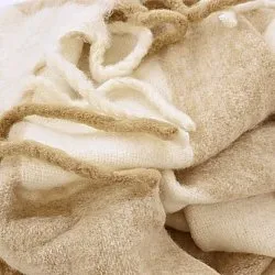 Dekens - Wollenmix plaid - Beatriz Stripe (beige/wit)