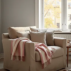 Dekens - Wollenmix plaid - Beatriz Stripe (rood/wit)