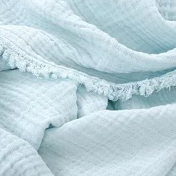 Dekens - Mousseline plaid - Dorena (lichtblauw)