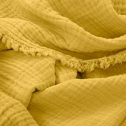 Dekens - Mousseline plaid - Dorena (mosterdgeel)