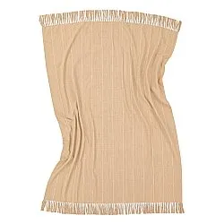 Dekens - Katoenen plaid - Martina Stripe (beige/wit)