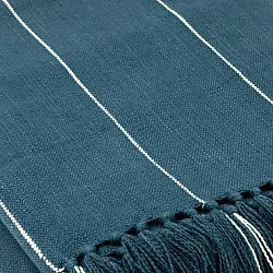 Dekens - Katoenen plaid - Martina Stripe (blauw/wit)