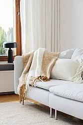 Plaid dekens - throw van wolmix - Carol (geel)
