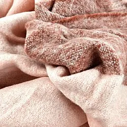 Plaid dekens - throw van wolmix - Carol (roze)