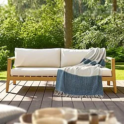 Plaid dekens - throw van wolmix - Carrie (blauw)