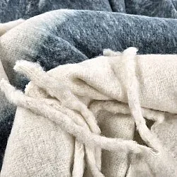 Plaid dekens - throw van wolmix - Carrie (blauw)