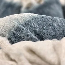 Plaid dekens - throw van wolmix - Carrie (blauw)