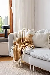 Plaid dekens - throw van wolmix - Carrie (geel)