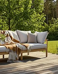 Plaid dekens - throw van wolmix - Carrie (geel)