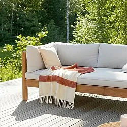 Plaid dekens - throw van wolmix - Carrie (roze)