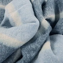 Plaid dekens - throw van wolmix - Charlotte (blauw)