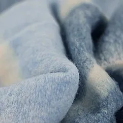 Plaid dekens - throw van wolmix - Charlotte (blauw)