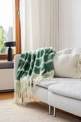Plaid dekens - throw van wolmix - Charlotte (groen)