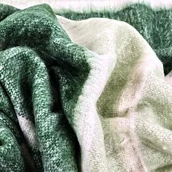 Plaid dekens - throw van wolmix - Charlotte (groen)