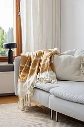 Plaid dekens - throw van wolmix - Charlotte (geel)