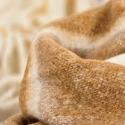 Plaid dekens - throw van wolmix - Charlotte (geel)