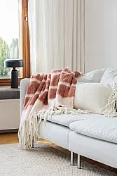Plaid dekens - throw van wolmix - Charlotte (roze)