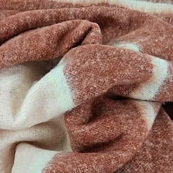 Plaid dekens - throw van wolmix - Charlotte (roze)