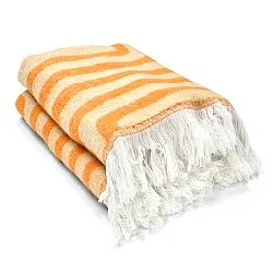 Dekens - Wollenmix plaid - Melody (beige/oranje)