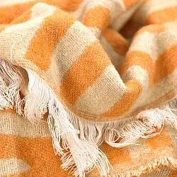 Dekens - Wollenmix plaid - Melody (beige/oranje)