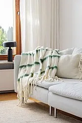 Plaid dekens - throw van wolmix - Miranda (groen)