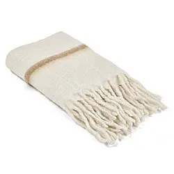 Plaid dekens - throw van wolmix - Miranda (geel)