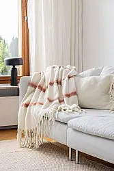 Plaid dekens - throw van wolmix - Miranda (roze)