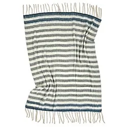 Plaid dekens - throw van wolmix - Monica (blauw)