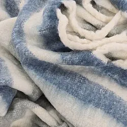 Plaid dekens - throw van wolmix - Monica (blauw)