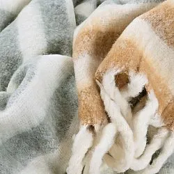 Plaid dekens - throw van wolmix - Monica (geel)