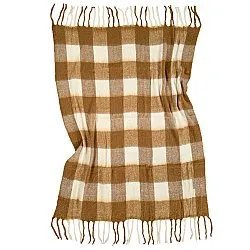Plaid dekens - throw van wolmix - Phoebe (geel)