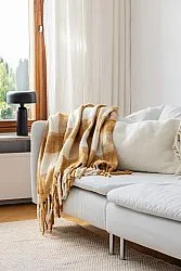 Plaid dekens - throw van wolmix - Phoebe (geel)