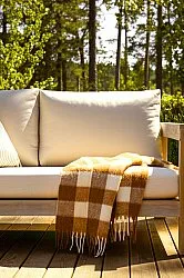 Plaid dekens - throw van wolmix - Phoebe (geel)